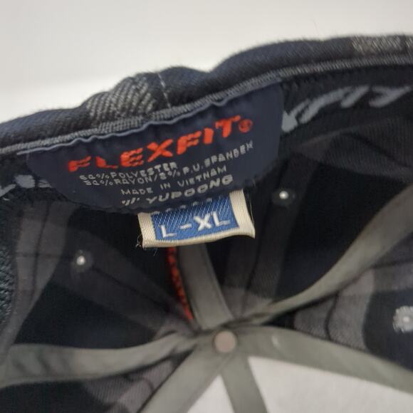 Cowgirl Tuff Co Fitted Baseball Cap Multi XL Vented Holes Plaid Flexfit Yupoong - Picture 9 of 9